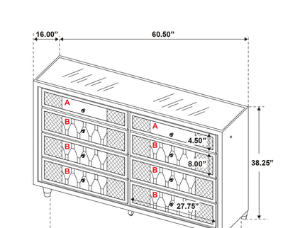 Mika - 8 Drawer LED Dresser