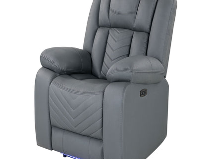 Raize - Power Recliner With LED Functionality - Gray