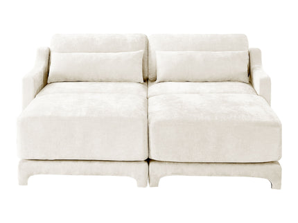 Stylish Sofa With Ottoman And Lumbar Pillows, Ergonomic Design