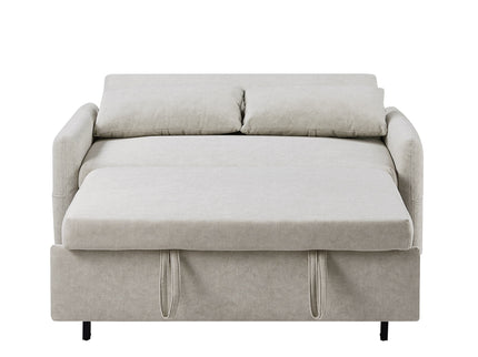 Pull Out Sleep Sofa Bed Loveseats Sofa Couch With Adjsutable Backrest, Storage Pockets, 2 Soft Pillows, USB Ports For Living Room, Bedroom, Apartment, Office