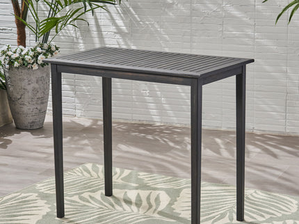 Outdoor Minimalist Acacia Wood Rectangle Bar Table