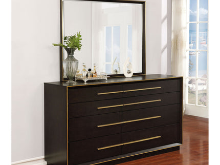 Prescott - 8 Drawer Dresser With Mirror - Smoked Peppercorn Brown