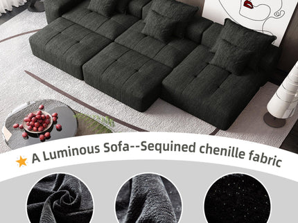 Modern Oversized Diy Combination, Modular Sectional Sofa With Pillows
