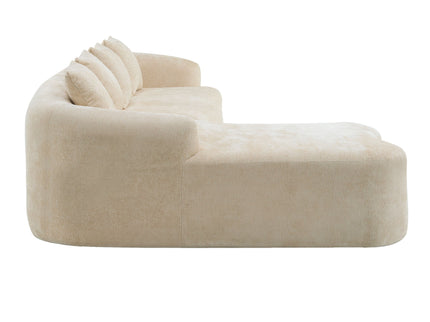 Modular L-Shape Sectional Sofa With Curved Chaise
