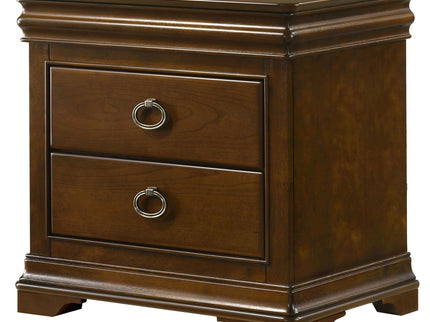Leonide - 2 Drawer Nightstand With USB Charging And Hidden Storage - Cherry