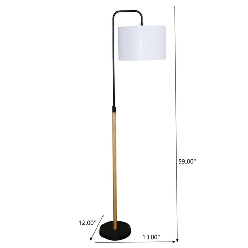 Lior - Arc Floor Lamp With Cylinder Shade - Black