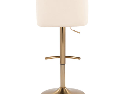 Toriano - Contemporary Adjustable Barstool With Swivel With Rounded T Footrest (Set of 2)