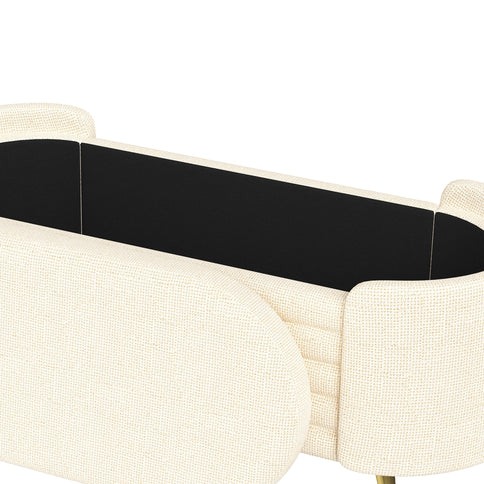 Modern Oval Storage Ottoman With Upholstery