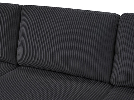 Oversized Sectional U-Shaped Sofa With Chaise Lounge And Three Soft Throw Pillows