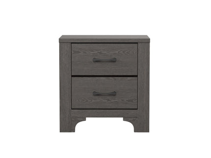 Modern 2 Drawer Nightstand - Brown - Wood