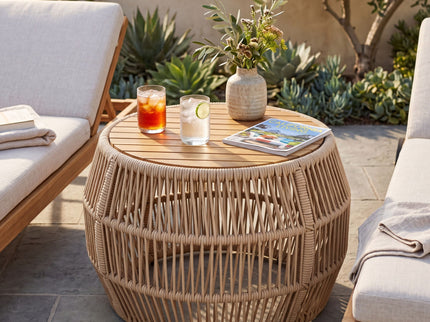 Round Side Table With Rope Frame