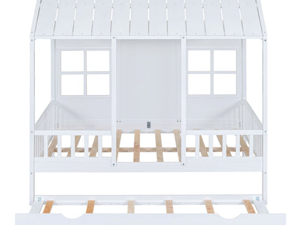 House Bed With Twin Size Trundle, Daybed