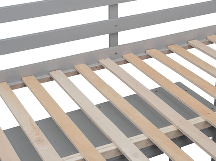 Loft Bed With Retractable Writing Desk And 4 Drawers, With Lateral Portable Desk And Shelves