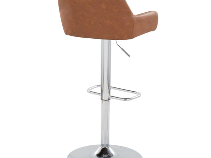 Daniella - Contemporary Adjustable Barstool With Swivel With Rounded Rectangle Footrest (Set of 2)