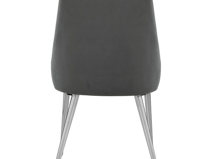 Padded Side Chair Of 2) With Upholstered Seat And Polished - Gray