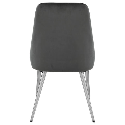 Padded Side Chair Of 2) With Upholstered Seat And Polished - Gray