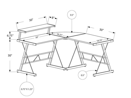Computer Desk, Home Office, Corner, L Shape, Laptop, Durable Construction