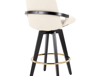 Cosmo - Contemporary Fixed Height Counter Stool With Swivel With Round Footrest (Set of 2)