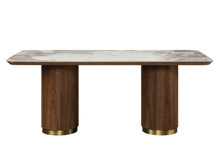Willene - Ceramic Top Dining Table - Walnut