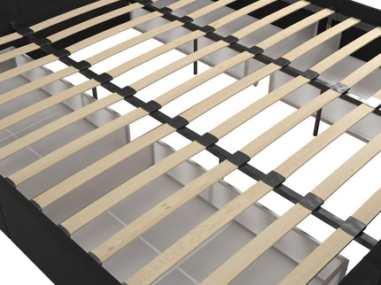 King Upholstered Bed With Storage - Black