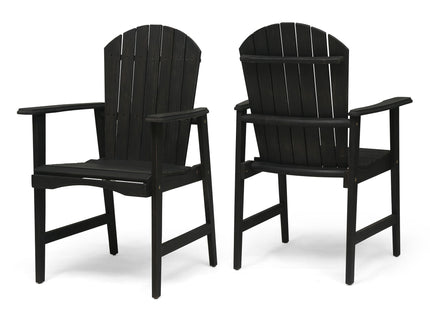 Outdoor Weather Resistant Acacia Wood Adirondack Dining Chairs (Set of 2)