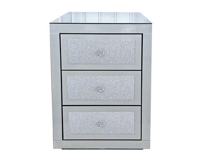 3 Drawer Nightstand - Silver