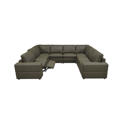 Upholstered Large Arms Sectional With Recliner Seats
