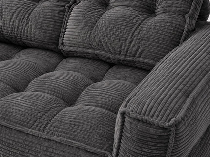 2 Seater Modular Corduroy Sofa With Chaise Lounge For Living Room