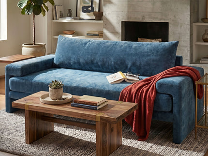 Upholstered 3 Seater Sofa With Wide Armrests