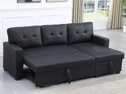 Upholstered Pull Out Sectional Sofa With Chaise