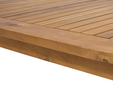 Outdoor Acacia Wood Loveseat Set With Coffee Table
