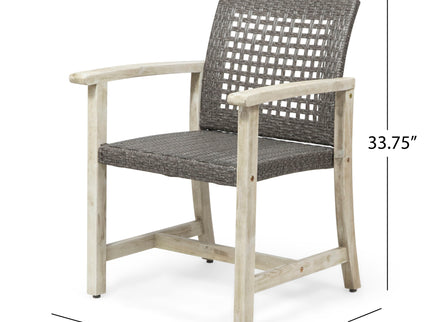 Outdoor Dining Chair Acacia Wood Frame (Set of 2)