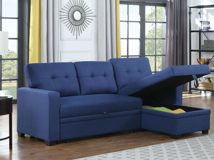 Upholstered Pull Out Sectional Sofa With Chaise