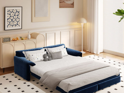 Queen Pull Out Sofa Bed With Side Storage