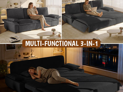 King Size Pull Out Sofa Bed, 3 In 1 Convertible Multifunctional