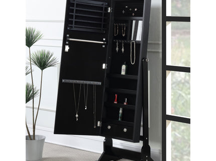 Casey - Jewelry Cheval Mirror With Storage - Black