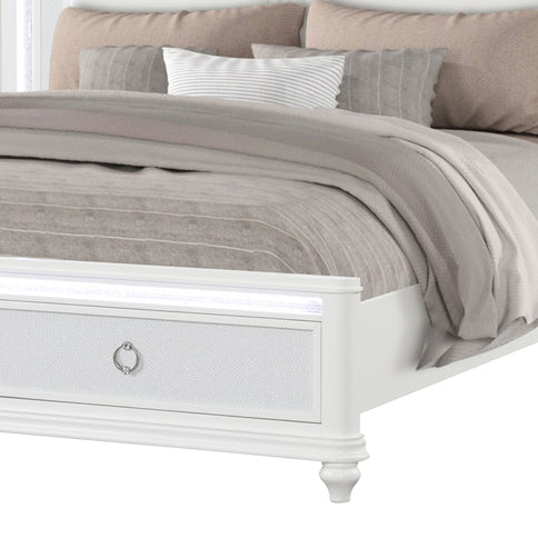 Abigale - Bed & LED Lighting And 2 Drawer Storage Footboard