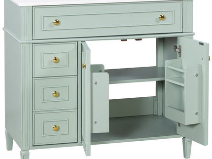 Bathroom Vanity With Sink, 3 Drawers & 2 Doors