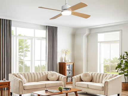 42" Ceiling Fan With Light And Memory Function, DC Reversible Motor, 4 Blades