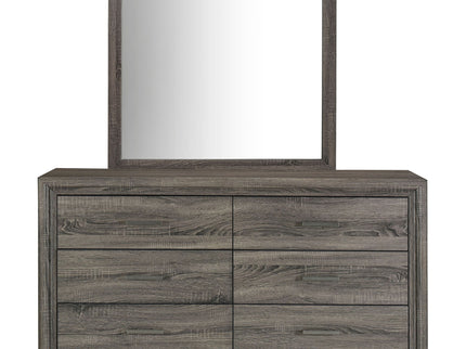 Funston - 6 Drawer Dresser With Mirror - Brown Oak