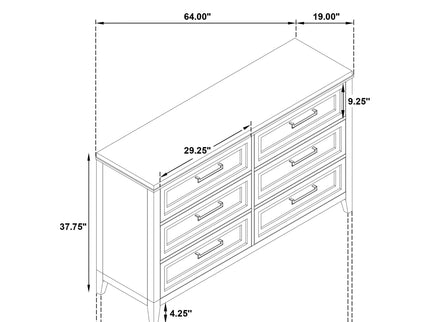 Inverness - 6 Drawer Bedroom Dresser - White