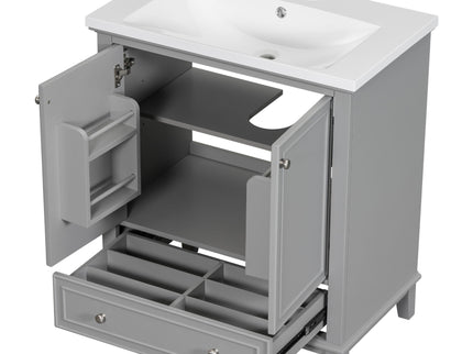 Modern Bathroom Vanity With Sink Combo, Multi Functional Cabinet With Doors And Drawer