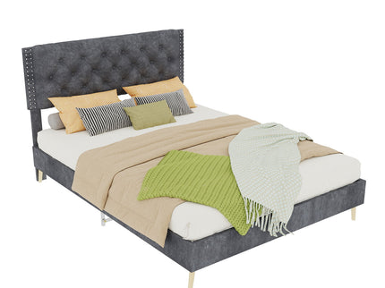 Upholstered Bed With Tufted Headboard