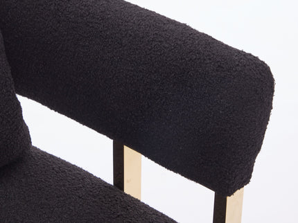 Modern Decorative Chair Teddy Fleece Upholstered And Metal Foot
