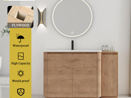 Freestanding Bathroom Vanity With Sink, 1 Small Storage Cabinet, Soft Close Door