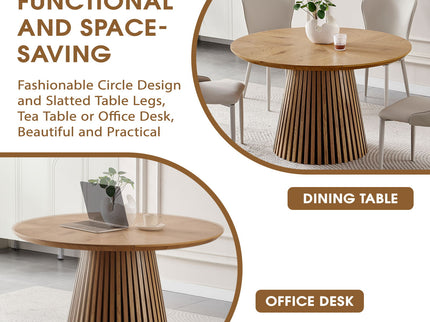 Round Dining Table For Dining Room - Natural Wood
