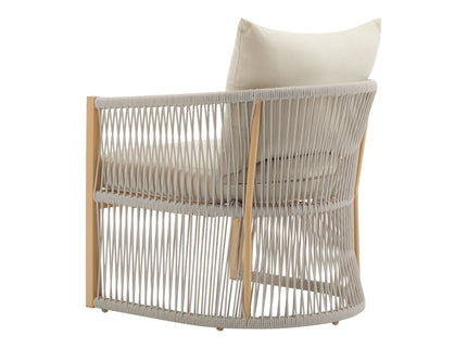 Modern Curved Aluminum Lounge Chair With Stylish Rope Weave Design And Cushioned Comfort For Outdoor
