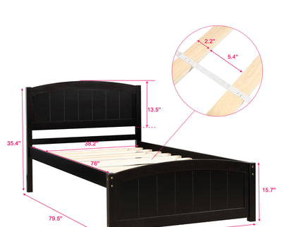 Platform Bed & Headboard, Footboard And Wood Slat Support