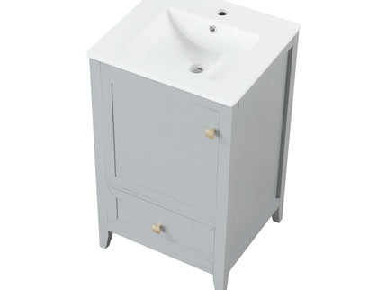 Bathroom Vanity With Sink, Soft Closing Cabinet Door, Storage Rack And Drawer