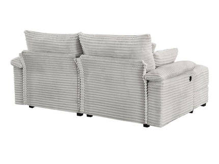Double Chaise Lounge Set With Reversible Storage Ottomans, USB Port